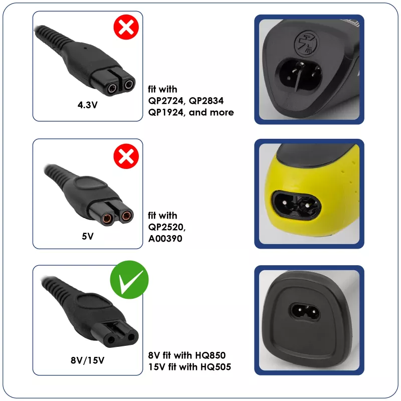 Akyga AK-PD-17 Netzteil für Philips Rasierer 15 V / 0,36 A, 5,4 W, 1,2 m