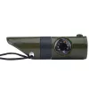 Multifunktionale Survival-Pfeife Mil-Tec SP.22073 — 6-in-1 oliv, Kompass, Thermometer, Spiegel, Lupe, Licht, 100×35×30 mm