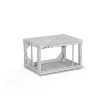 ALANTEC Netzwerkschrank 19 6HE 600x450, Grau FLACHVERPACKT