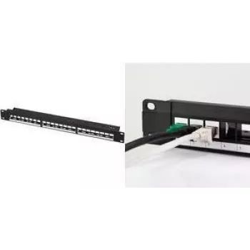 LogiLink Keystone Patchpanel 48,30cm (19), 24 Module, leer, schwarz 1HE (NK4065)