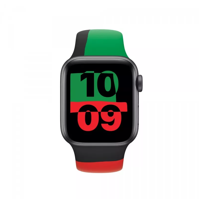 Band Apple 44mm Schwarz Unity Sport Band S/M Schwarz Grün Rot