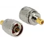 Delock 88869 HF-Adapter, N Stecker auf SMB Stecker, vernickelt, silber