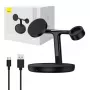 Baseus Swan 3-in-1 magnetischer kabelloser Ladeständer 15 W, Schwarz (inkl. USB-C-Kabel 1 m)