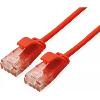 ROLINE GREEN UTP-Patchkabel Cat.6A (Klasse EA), LSOH, schlank, Rot, 0,3 m (21.44.3911)