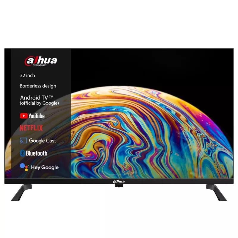 Dahua DHI-LTV32-SD100 32" (80 cm) HD Ready LED Smart-TV, 1366x768, Android TV, WLAN, Bluetooth, 2x HDMI, DVB-T2/C/S2, 60 Hz, VESA 200x200, Schwarz