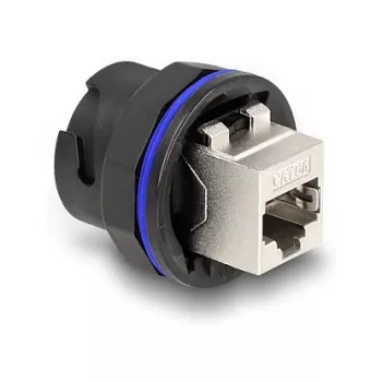 DeLOCK 67048 RJ45 Cat.6A Einbaubuchse / Kupplung, Schwarz