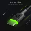 Green Cell Ray KABGCSET02 USB-A-auf-USB-C-Kabelset (3 Stk.), 1,2 m, 480 Mbit/s, grüne LED-Beleuchtung