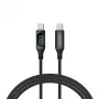 Savio CL-174 USB-C-auf-USB-C-Kabel, 100 W, Power Delivery/Quick Charge, digitale Anzeige, 1 m, grün