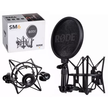 RODE SM6 Stoßdämpferhalterung mit Popfilter, Schwarz