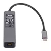 Akyga AK-AD-66 USB-C-Hub mit 3x USB 3.0 und Gigabit-Ethernet, 15 cm, schwarz
