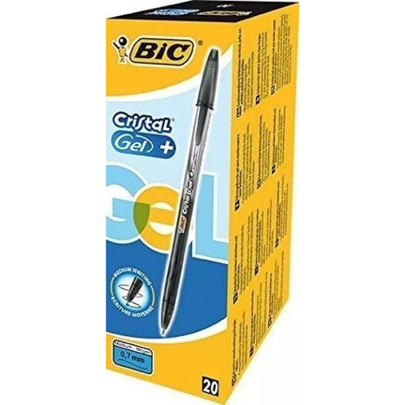 BIC Gelstift CRISTALGEL 0,7 mm, schwarz, 1 Stück 721286