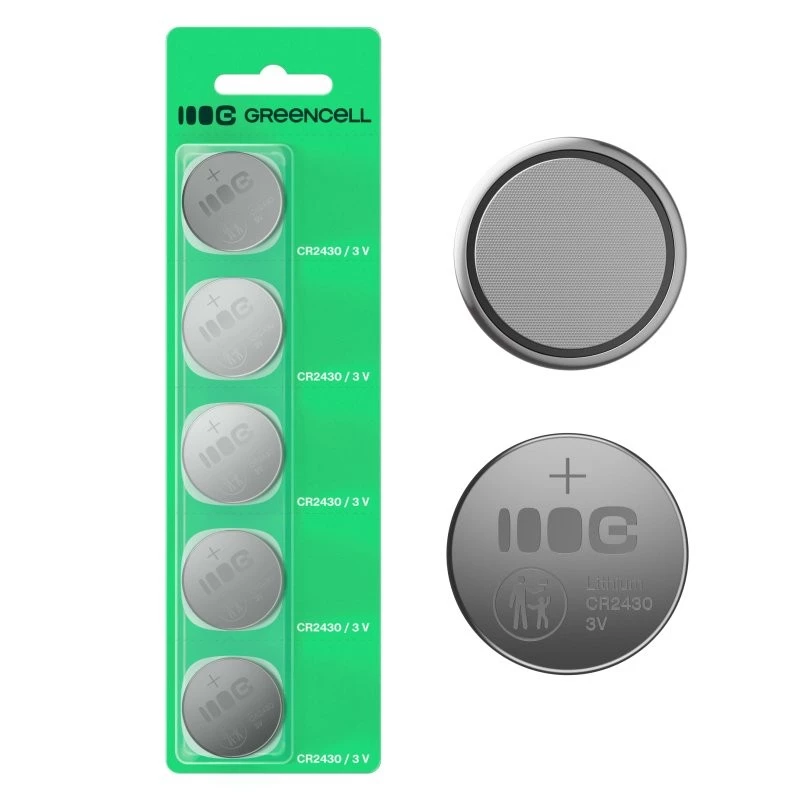 Knopfzellen-Batterie Green Cell CR2430 3V — 5er-Pack