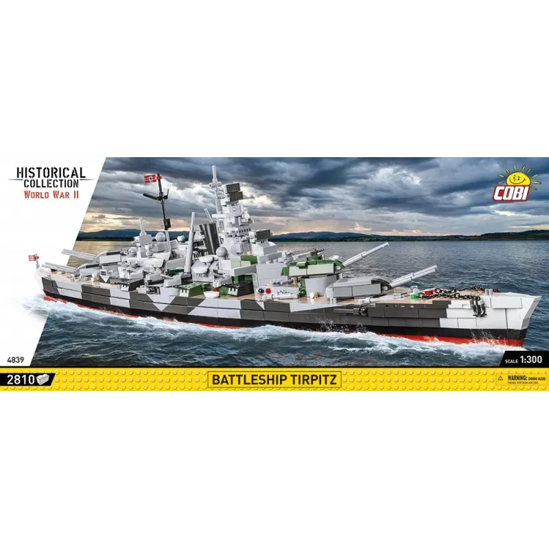 COBI 4839 Historical Collection Schlachtschiff Tirpitz Klemmbausteinset, 2810 Elemente, 1:300