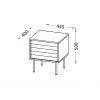 Nachtschrank, 2 Stk. CORTINA 45x40x51 schwarz/Walnuss