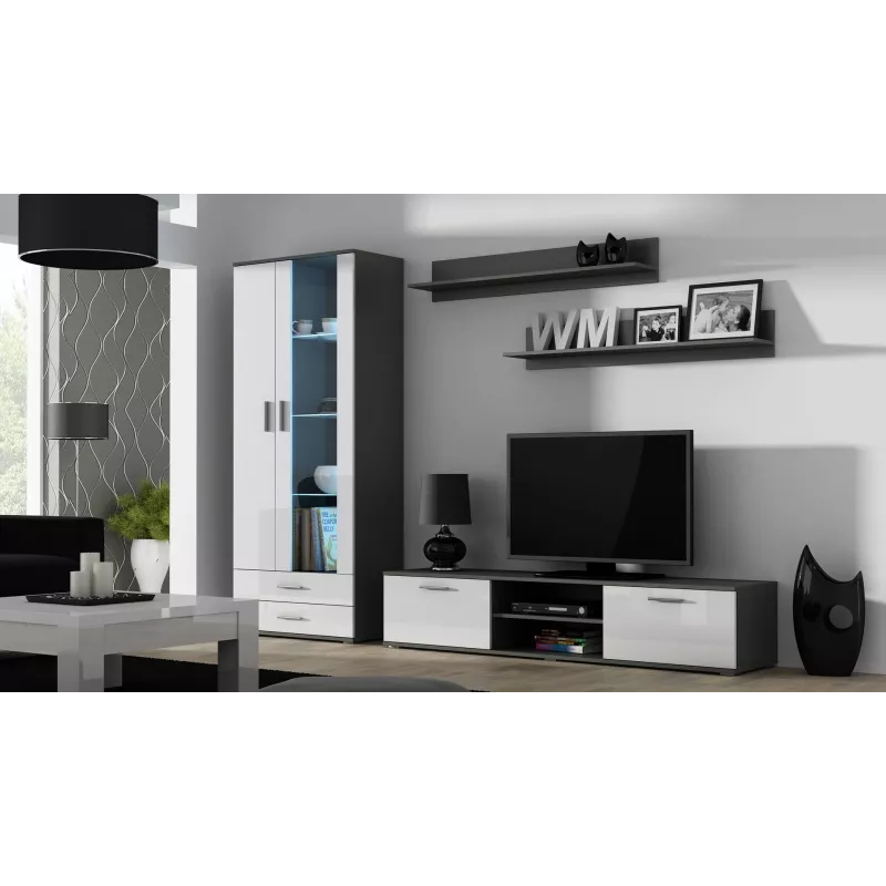 Cama TV-Ständer SOHO 180 grau/weiß glänzend