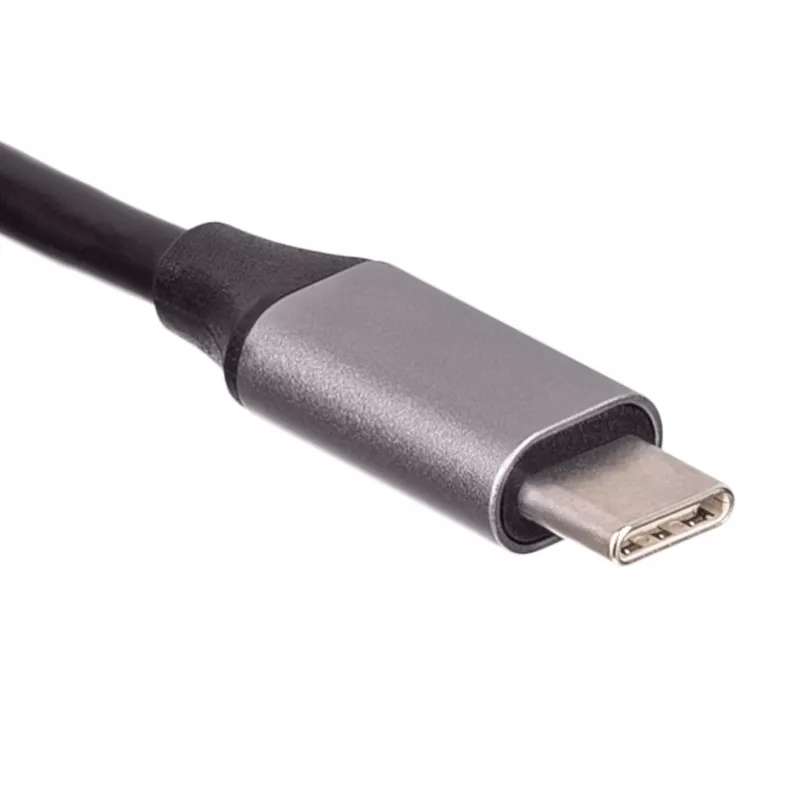 Akyga AK-AD-66 USB-C-Hub mit 3x USB 3.0 und Gigabit-Ethernet, 15 cm, schwarz