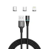 Savio CL-152 USB-Kabel 1 m USB 2.0 USB C Micro USB A/Lightning Schwarz