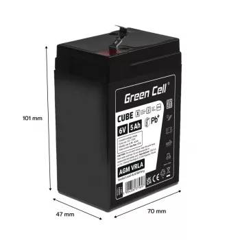 UPS-Batterie Versiegelte Blei-Säure Green Cell AGM6V5AH-J 6 V 5 Ah