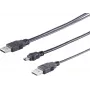 ShiverPeaks 77151 USB-Kabel Mini-B auf 2x A Y-Kabel, 1 m, Schwarz