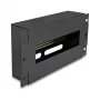 Delock 67320 10" Leitungsschutzschalterleiste mit Abdeckung und DIN-Schiene, 3U, Metall, Schwarz