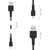 AUKEY CB-AL05 Lightning-auf-USB-A-MFi-Nylonkabel, 2 m, Schwarz