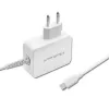 Qoltec 51039 65 W USB-C-PD-Netzteil, 5–20,3 V, 2–3,25 A, integriertes USB-C-Kabel, Weiß