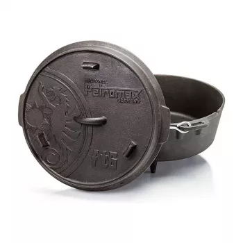 Petromax Feuertopf ft6 mit Füßen, 5,7 L, Gusseisen, Schwarz