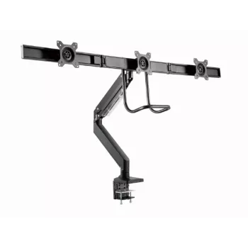 Desk monitor mount GEMBIRD MA-DA3-03, 3-arm, gas spring, VESA 75–100x100, supports 3 displays up to 27 inch, max 18 kg, Schwarz