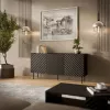 Kommode Cama Meble LUCCA 3D 165x40x80 cm, schwarz, Spanplattenkorpus