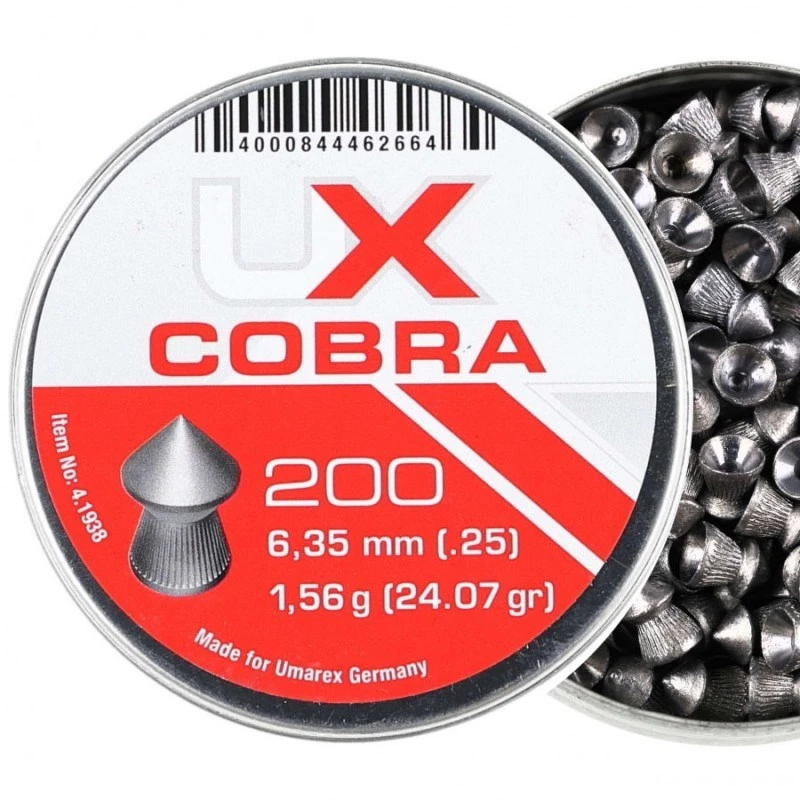 Umarex Cobra Pointed Ribbed 121-258 Luftgewehr-Diabolos 6,35 mm, 200 Stück