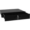 Rack-Einschubfach mit Schloss Omnitronic 2U – Modell 30100952, frontmontierte Aufbewahrungsschublade aus Metall für 19-Zoll-Racks