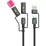 4smarts 4-in-1-USB-C-Kabelset Explorer, 60 W, 1 m, schwarz