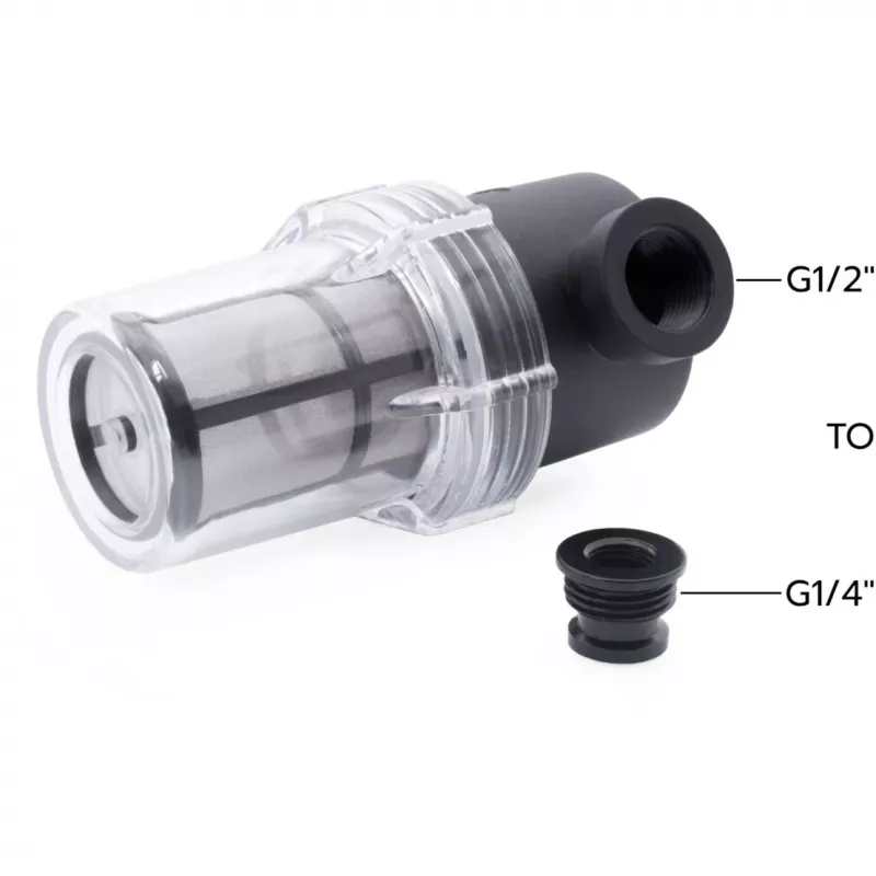 Alphacool ES Big Inline Partikelfilter 2x G1/4 IG, Schwarz/Transparent (29145)