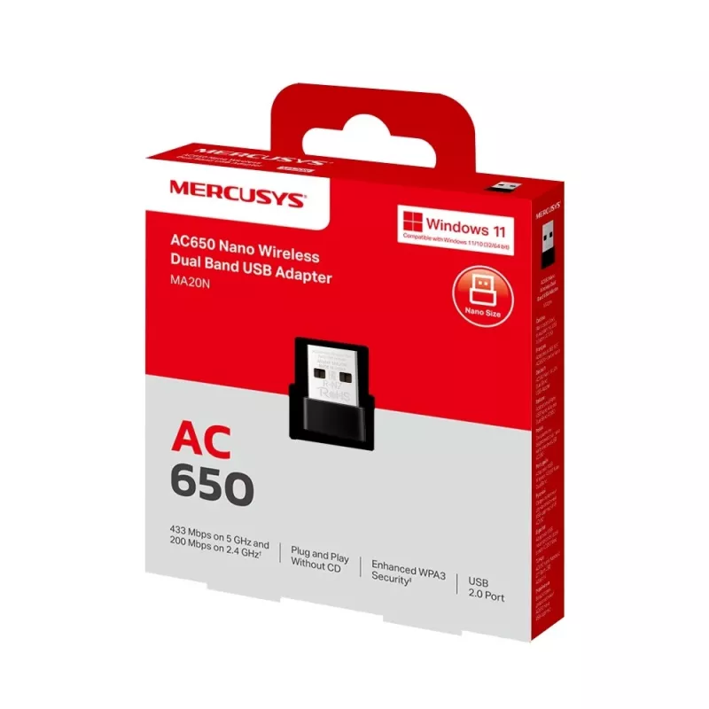 Mercusys MA20N AC650 Nano USB-WLAN-Adapter