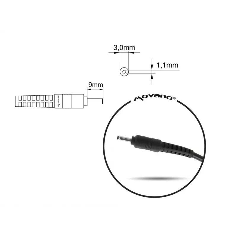 Notebook-Ladegerät MITSU 19V 3,16A (Stecker 3,0×1,1 mm) für Samsung