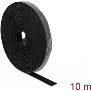 Delock Klettband auf Rolle, 10 m x 15 mm, Schwarz