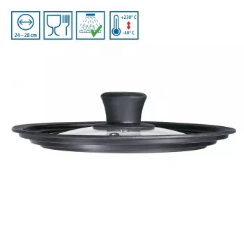 Hama 111545 Pfannendeckel Schwarz, Transparent