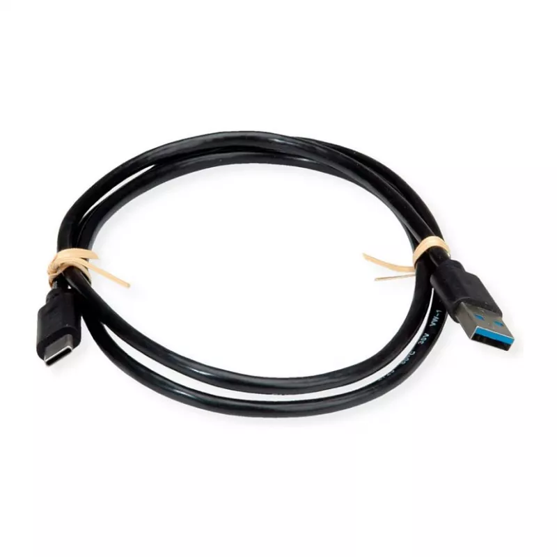 ROLINE RM USB 3.2 Gen 1 Kabel, A-C, ST/ST, schwarz, 1 m