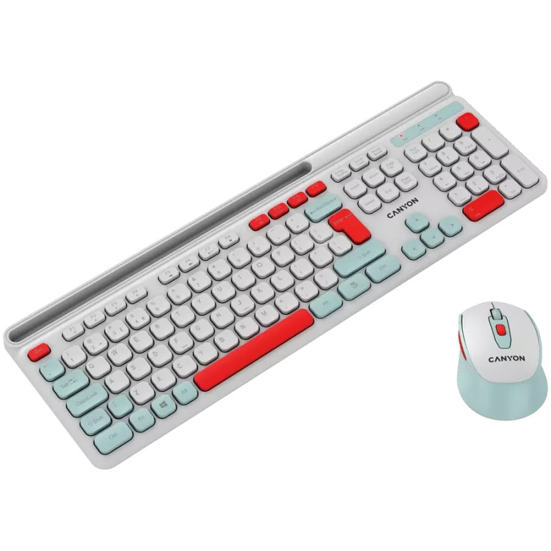 CANYON HSET-W5 EN Tastatur+Maus AAA+AA kabellos Weiß
