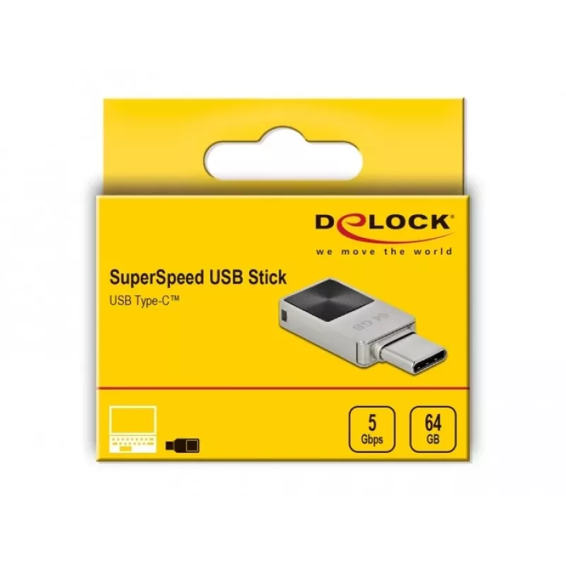 USB-Flash-Laufwerk DeLOCK 64 GB USB-C 3.2 Gen 1 Mini Metallgehäuse