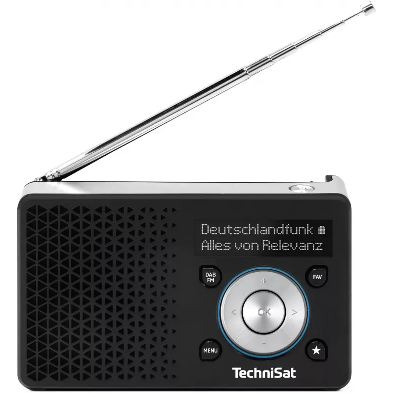 TechniSat DigitRadio 1 A 0100/4997 Digitalradio, DAB+/UKW, RDS, 40 Senderspeicher, ASA-Warnfunktion, Schwarz/Silber