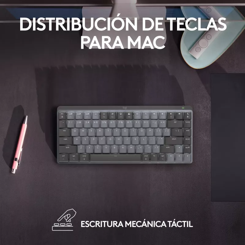 Logitech MX Mechanical Mini for Mac Kabellose Tastatur, Bluetooth, Space Grau (920-010837)
