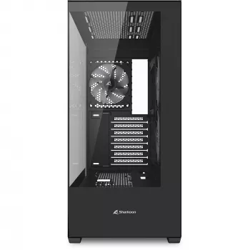 Sharkoon SK6 ARGB Tower ATX Schwarz – Mid-Tower-ATX-Gehäuse mit ARGB-Beleuchtung und Seitenfenster aus gehärtetem Glas