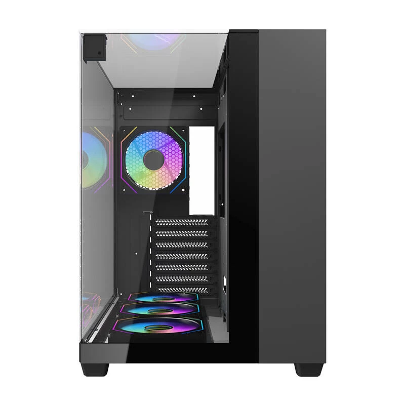 Darkflash TH285 Computergehäuse (schwarz) + 4 Lüfter