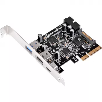 SilverStone ECU05 - USB-Adapter - PCIe 2.0 x2 Low Profile - USB 3.1 Typ C x 1 + USB3.0 x 2 + USB3.0 (intern) x 2 (SST-ECU05)