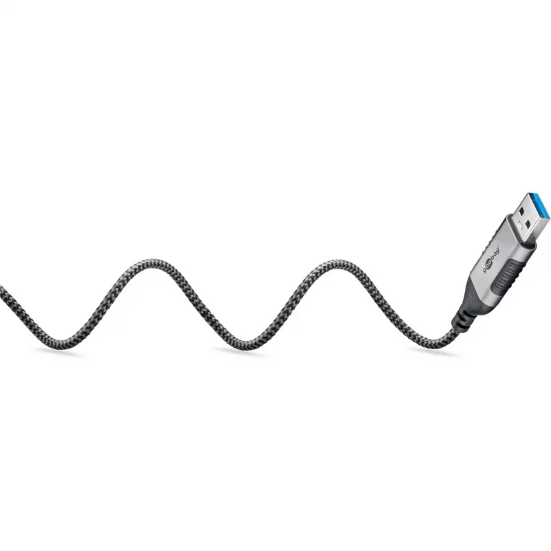 Goobay Ethernet-Kabel USB-A 3.0 auf RJ45 schlank 2 m – verbindet Router, Modem oder (74395)