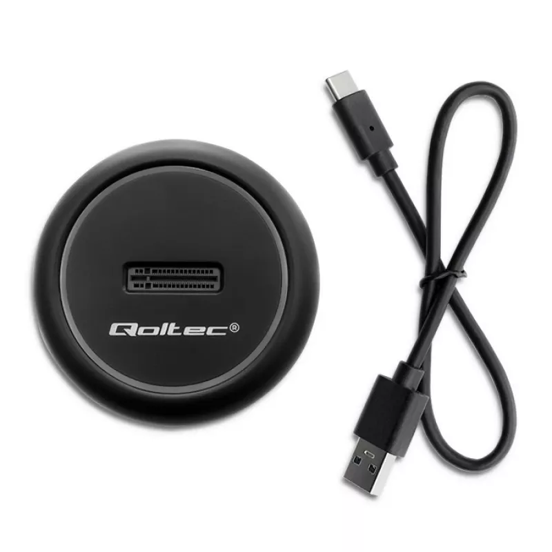 Qoltec 52275 M.2 SSD-Dockingstation, SATA/NVMe, USB-C
