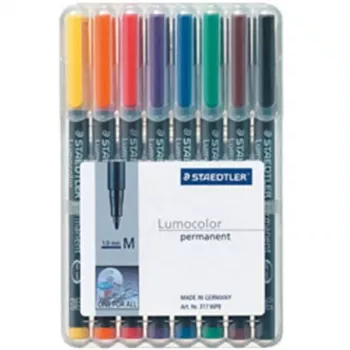Permanentmarker Staedtler 317 WP8 Schwarz Blau Braun Grün Orange Rot Violett Gelb 8 Stück