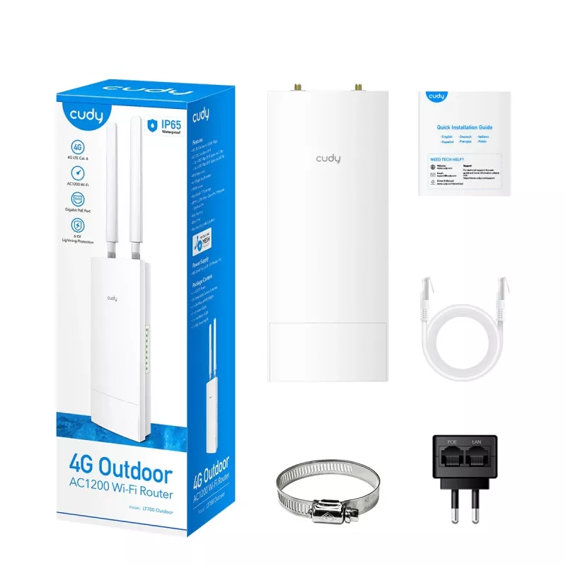 Cudy LT700 WLAN-Router Gigabit Ethernet Dualband (2,4 GHz / 5 GHz) 4G Weiß