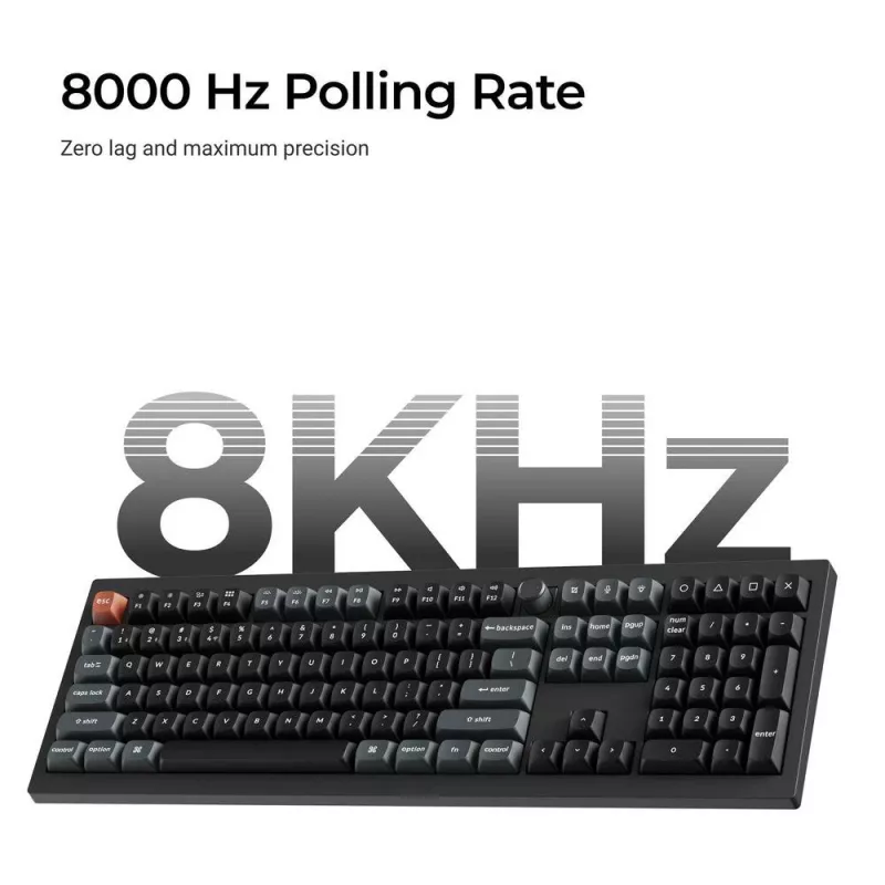 Mechanische Tastatur Keychron V6 Ultra 8K – Full-Size 100% QWERTY, Bluetooth, RGB, Schwarz